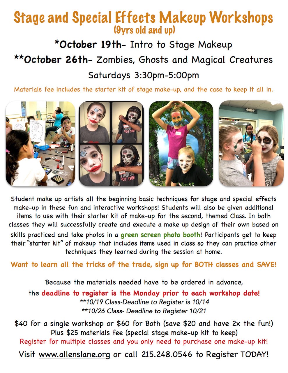 Take a Makeup Class with us at Allens Lane this Fall!